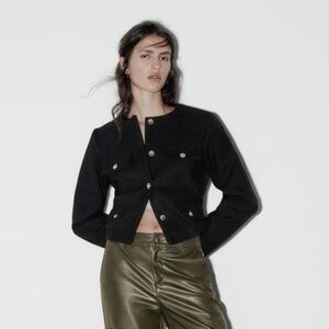 Zara Cropped Black Blazer